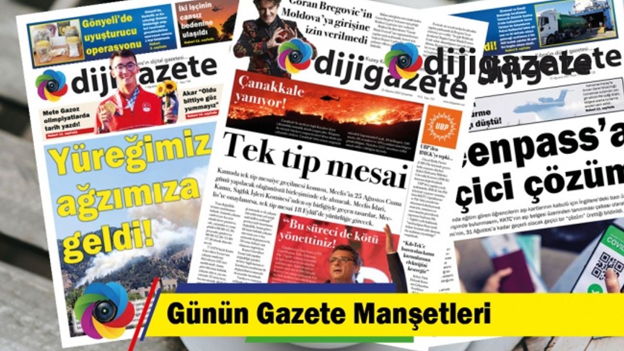 23 Ağustos 2023 KKTC-TC Gazete Manşetleri