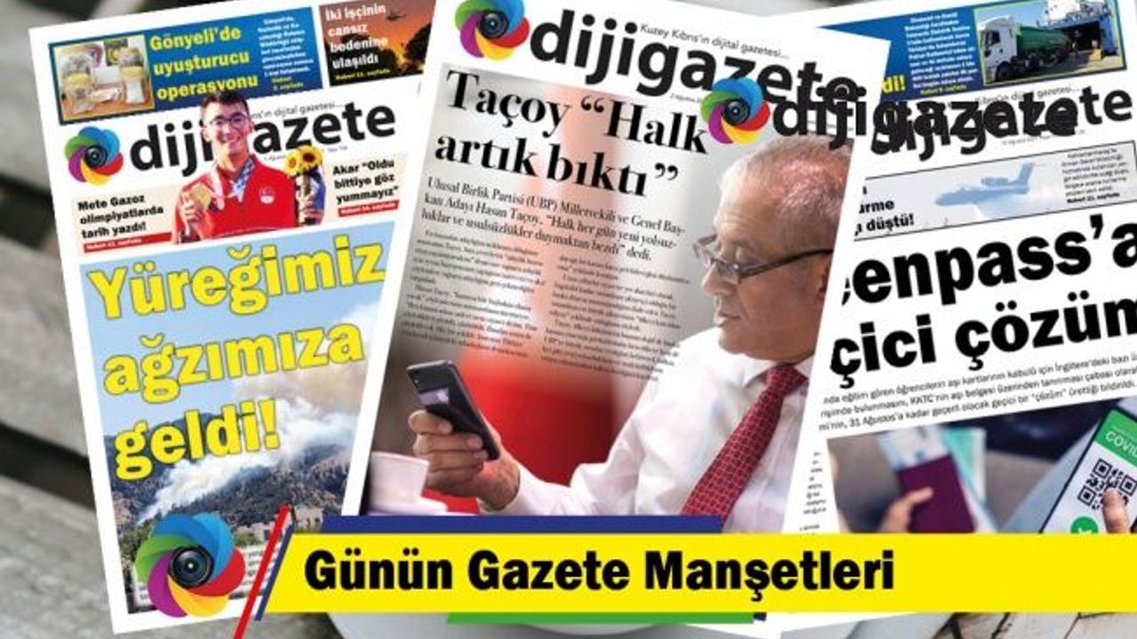 2 Ağustos 2024 KKTC-TC Gazete Manşetleri