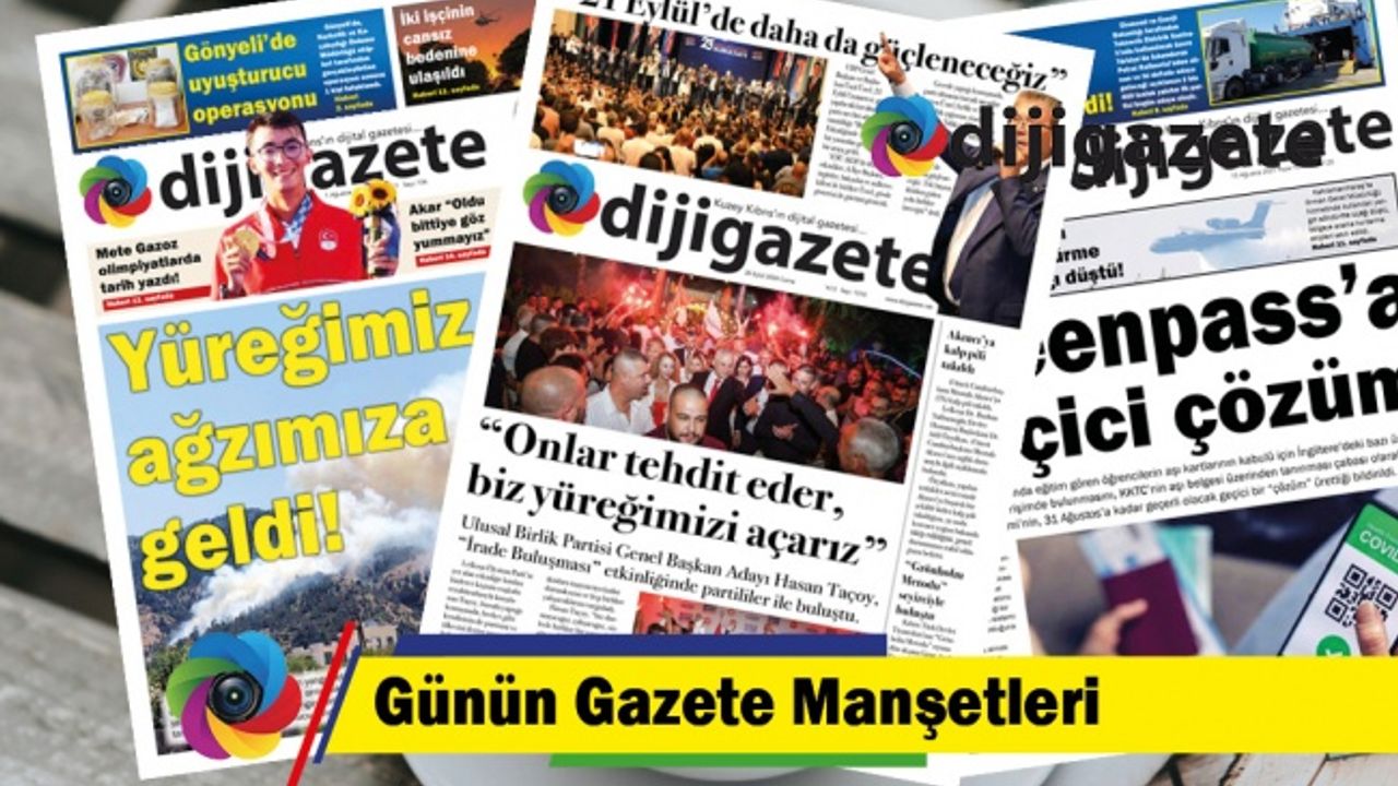 20 Eylül 2024 KKTC-TC Gazete Manşetleri