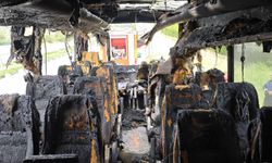 Girne – Lefkoşa ana yolunda seyreden otobüste yangın...