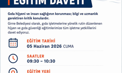Girne Belediyesi “Gıda Hijyeni ve Güvenliği Eğitimi” düzenliyor