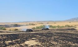Lefkoşa-Girne ana yolunda araç, Boğaziçi'nde arazi yangını