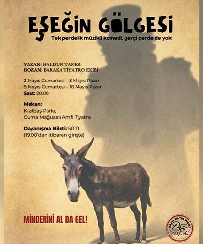 Baraka Tiyatro Ekibi’nden “Eşeğin Gölgesi”… İlk temsil 2 Mayıs’ta