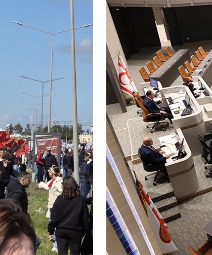 Meclis oturumuna ara verildi, meclis önünde arbede yaşandı