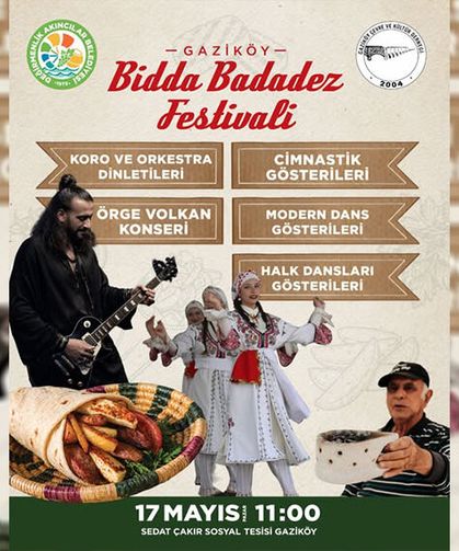 Gaziköy Bidda-Badadez Festivali pazar günü yapılıyor