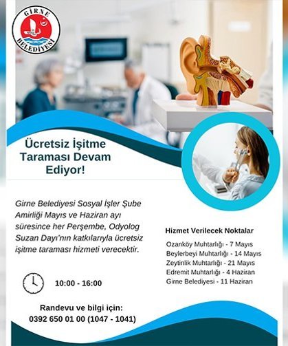 Girne Belediyesi'nden ücretsiz işitme tarama testi