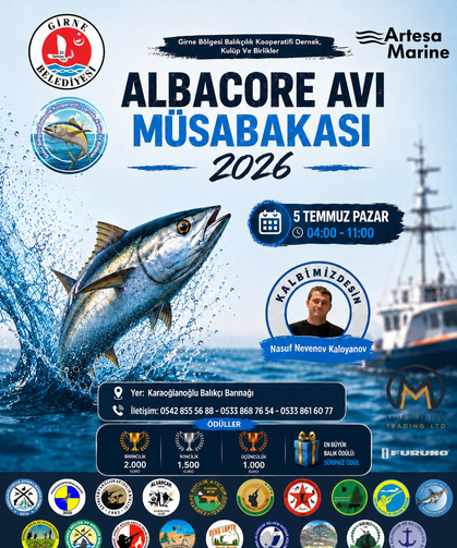 "Albacore Avı Müsabakası 2026" 5 Temmuz Pazar günü yapılacak