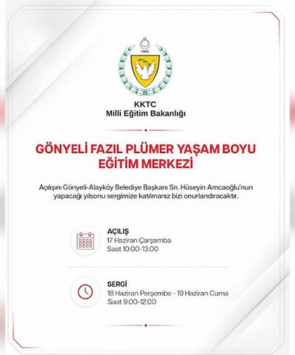 Gönyeli Fazıl Plümer Yaşam Boyu Eğitim Merkezi yıl sonu sergisi açılıyor