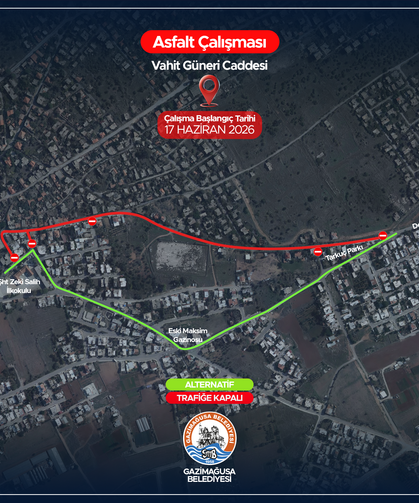 Gazimağusa Derinya Bölgesinde asfalt çalışması başlatılıyor