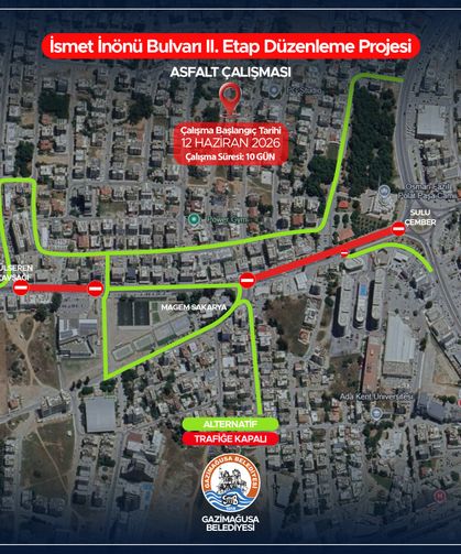 İsmet İnönü Bulvarı’nda yol düzenleme ve asfalt çalışmaları başlıyor