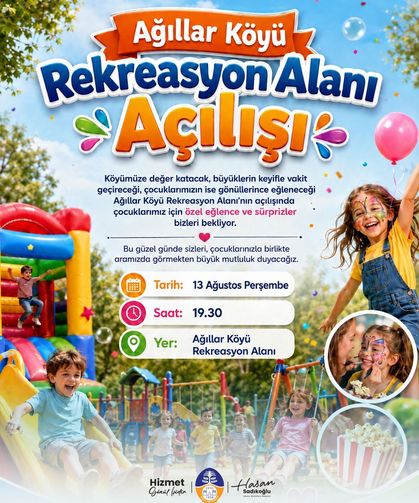 Ağıllar köyüne inşa edilen rekreasyon alanı yarın hizmete açılacak