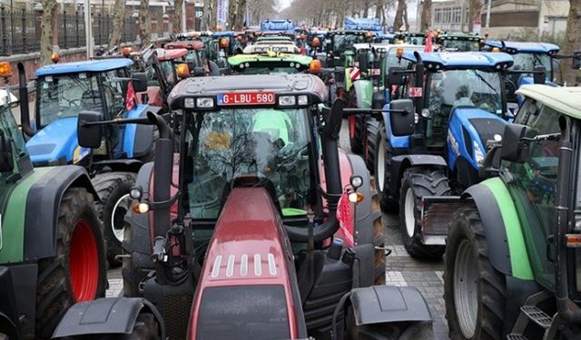 Hollanda çiftçilerinden Brüksel'de protesto