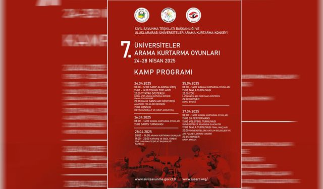 Üniversiteler Arama Kurtarma Oyunları bugün başlıyor