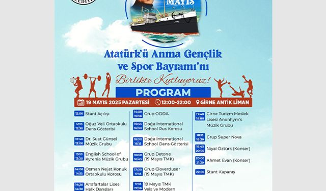 19 Mayıs Girne Antik Liman’da etkinliklerle kutlanacak