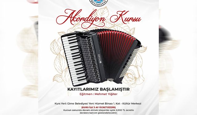 Girne'de akordiyon kursları başladı
