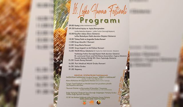 16. Lefke Hurma Festivali Pazar günü yapılıyor