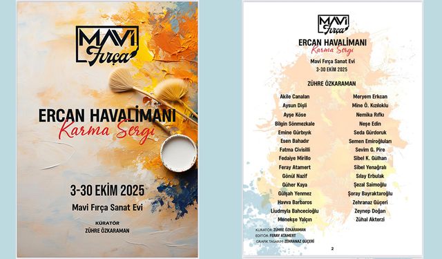 Mavi Fırça Sanat Evi sergisi Ercan Havalimanı’nda sanatseverlerle buluştu