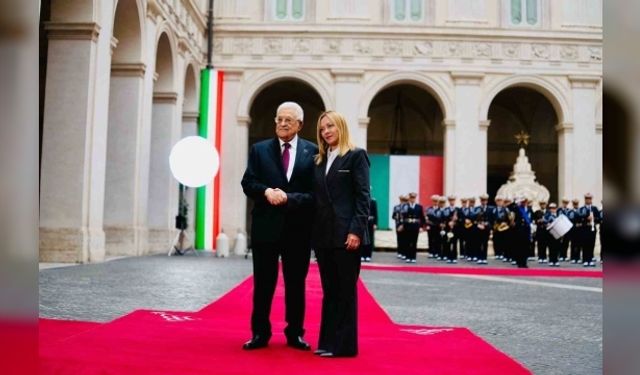 İtalya Başbakanı Meloni ile Filistin Devlet Başkanı Abbas iki devletli çözümü görüştü