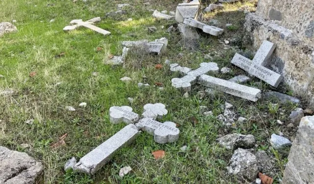 Lapta’daki tarihi Rum mezarlığı harabe halde