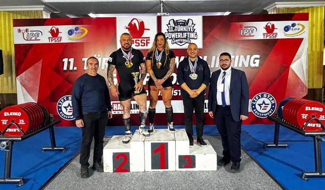 Mehmet Ali Deniz ve Serpil Özkan”dan Türkiye Powerlifting Şampiyonasında çifte Şampiyonluk