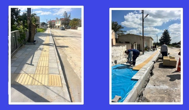Aslanköy’deki drenaj ve kaldırım çalışması tamamladı