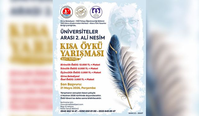 “Üniversiteler Arası 2. Ali Nesim Kısa Öykü Yarışması” başvuruları başladı