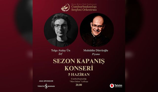 KKTC CSO’nun sezon kapanış konseri, 5 Haziran Cuma günü Cumhurbaşkanlığı Mavi Salon’da