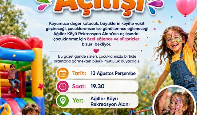 Ağıllar köyüne inşa edilen rekreasyon alanı yarın hizmete açılacak