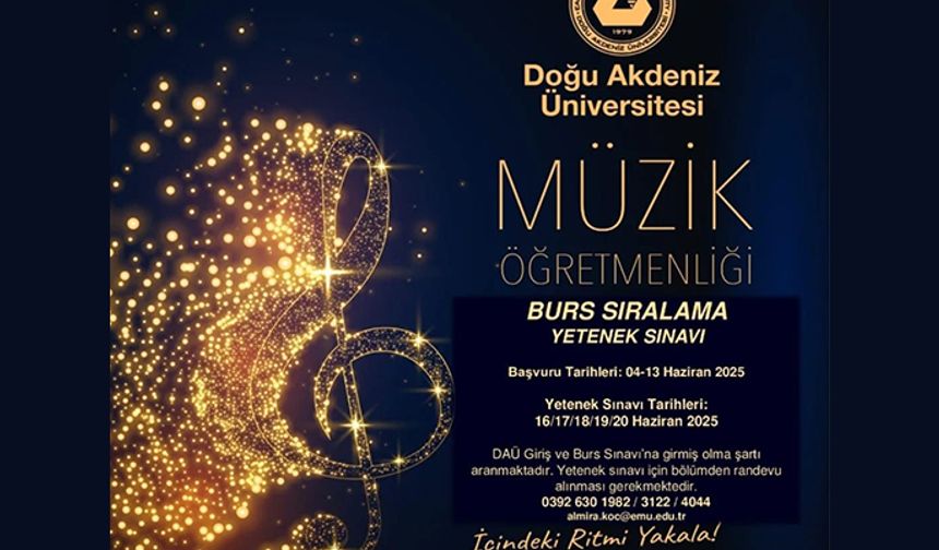 DAÜ Müzik Öğretmenliği lisans programı için burs sıralama yetenek sınavı yapılacak