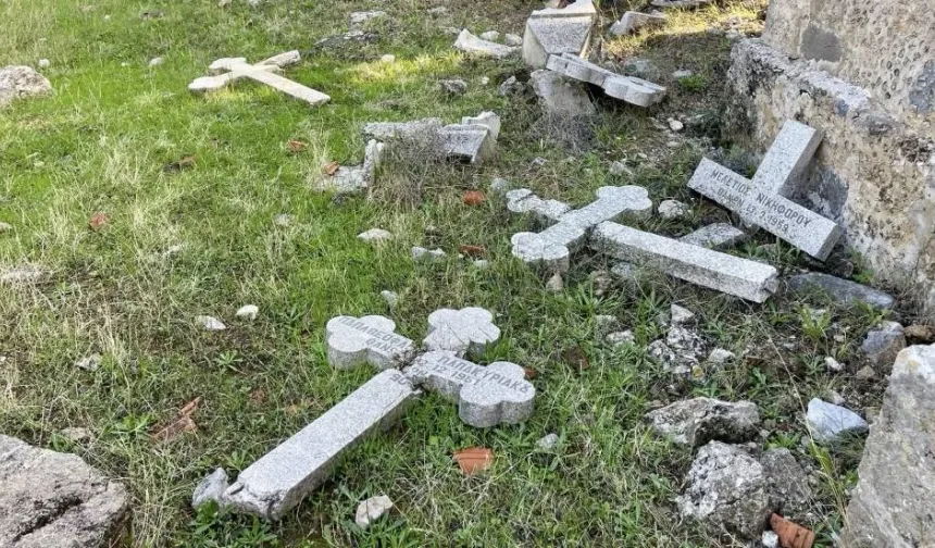 Lapta’daki tarihi Rum mezarlığı harabe halde