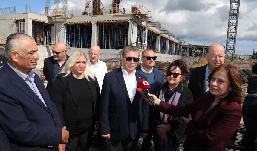 Başbakan Üstel Pamuklu Devlet Hastanesi inşaatında incelemelerde bulundu