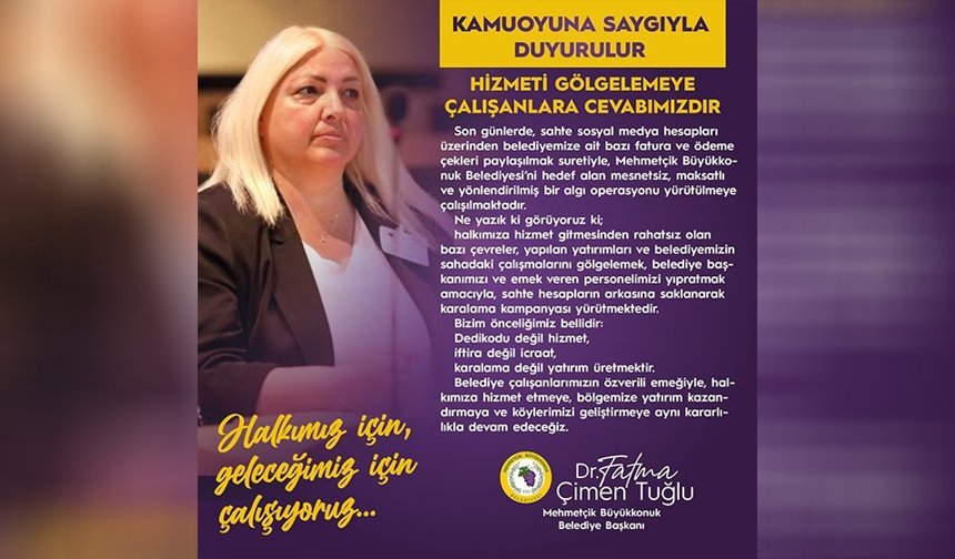 Tuğlu: Hizmetlerimizi gölgelemek isteyenlere karşı hesabımız da alnımız da açık