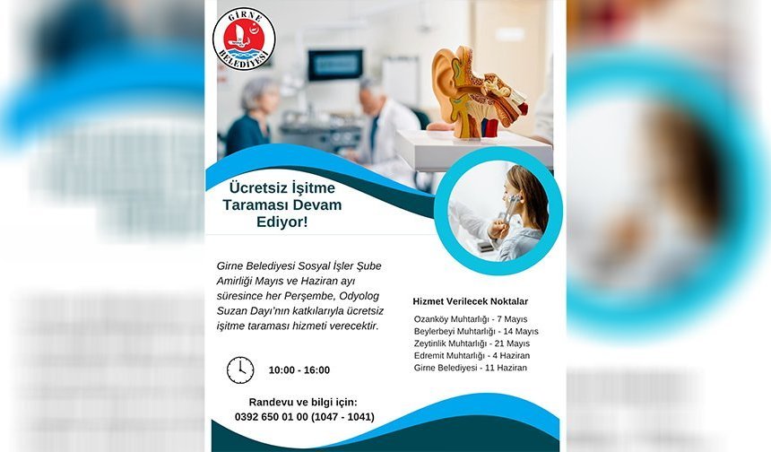 Girne Belediyesi'nden ücretsiz işitme tarama testi