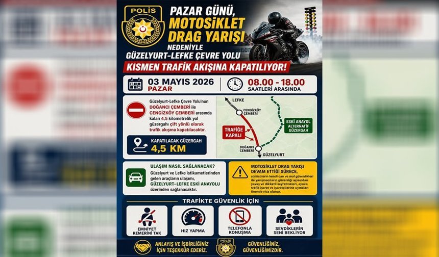 Güzelyurt-Lefke Çevre Yolu Kısmen Trafik Akışına Kapatılıyor…
