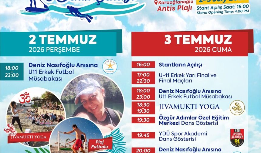 Karaoğlanoğlu Spor Oyunları ve Deniz Şenliği 2-5 Temmuz arasında yapılacak