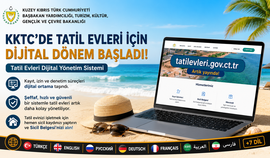 Başbakan Yardımcılığı, Turizm, Kültür, Gençlik ve Çevre Bakanlığı: “Tatil evleri için dijital dönem başladı”