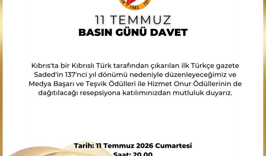 Gazeteciler Birliği, 11 Temmuz Basın Günü resepsiyonu düzenliyor