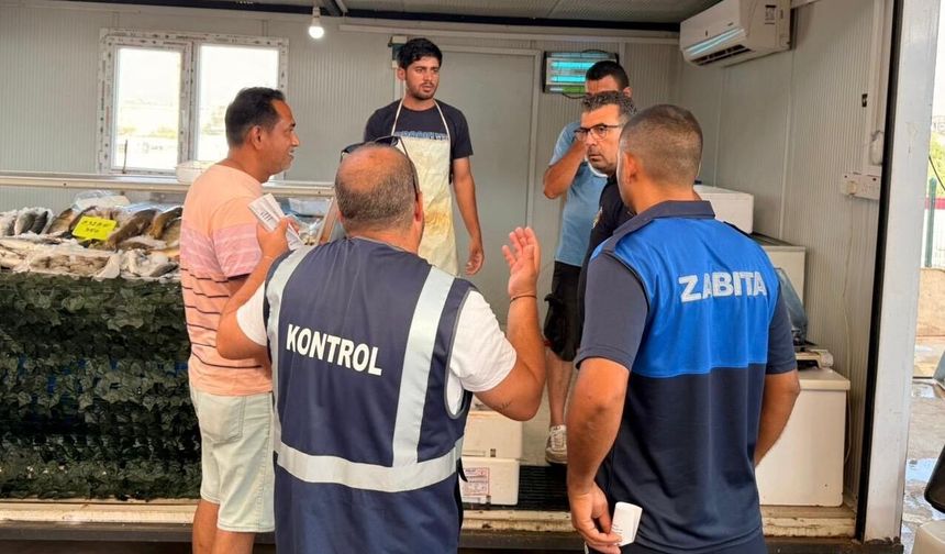 Lefkoşa Merkez Pazarı’nda balık satıcılarına denetim...7 kilo hamisiye el konuldu