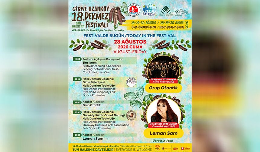 18. Girne Ozanköy Pekmez Festivali yarın başlıyor