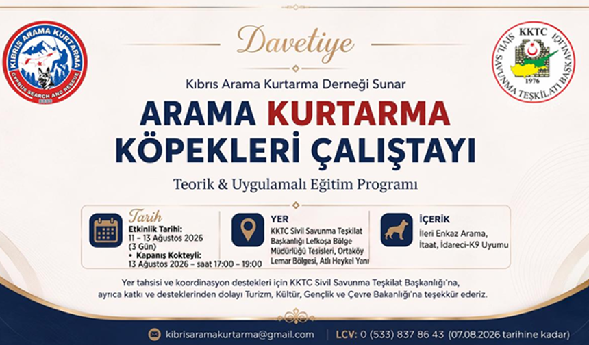 KARK, “Arama Kurtarma Köpekleri Çalıştayı” 11 – 13 Ağustos arası yapılacak