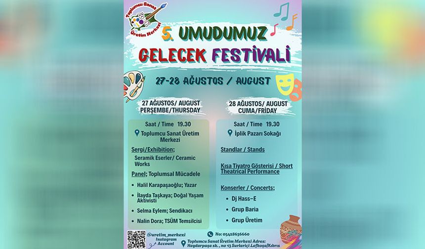 5. Umudumuz Gelecek Festivali “Toplumsal Mücadele” konulu panel ile başlıyor
