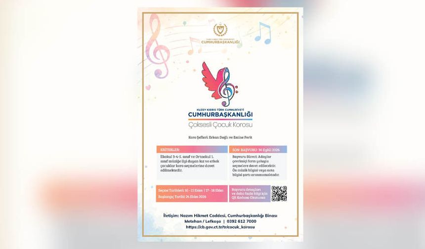 Cumhurbaşkanlığı Çoksesli Çocuk ve Gençlik Koroları için seçmeler başlıyor
