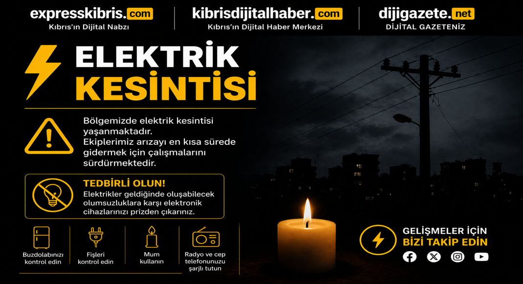 Yarın Girne’de bazı bölgelerde elektrik kesintisi olacak