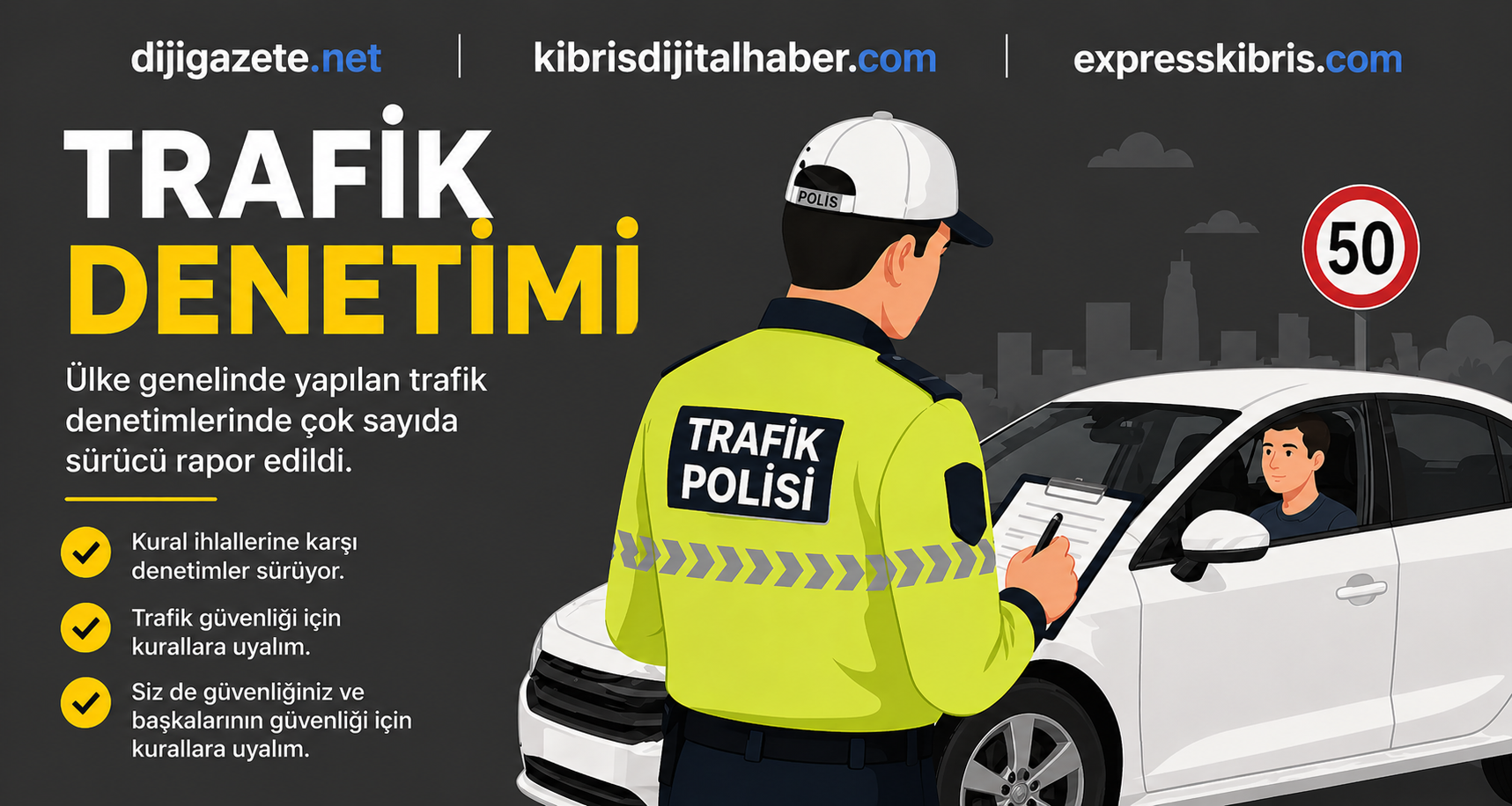 KKTC bir haftada 50 trafik kazası meydana geldi, 21 kişi yaralandı