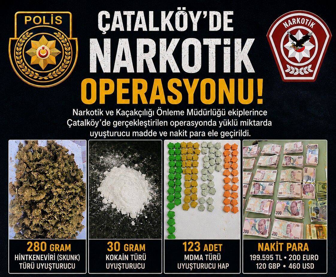 Çatalköy'de satışa hazır paketler halinde uyuşturucu bulundu...4 tutuklu var