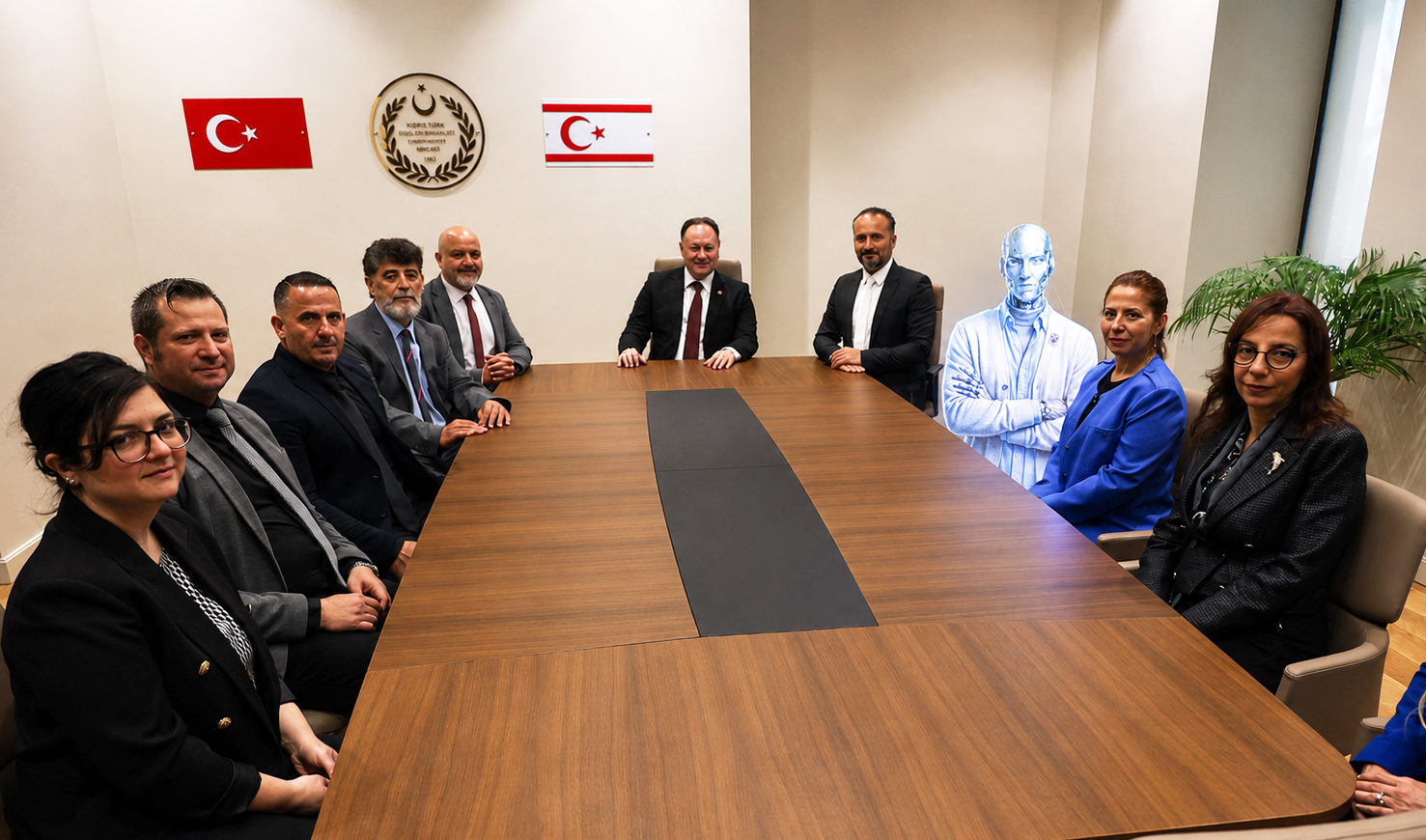 Öztürkler, YDÜ’nün yapay zekâ tabanlı akademisyeni AI Prof. DUX’ı kabul etti